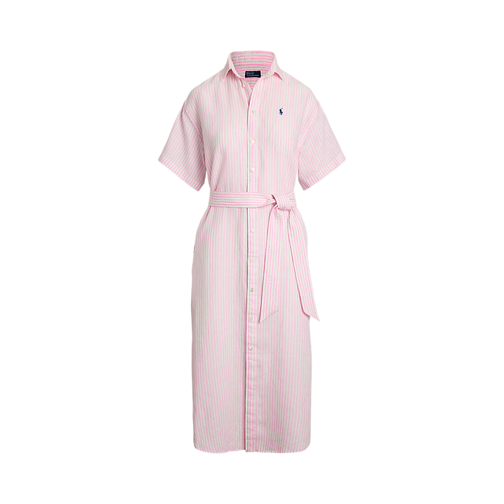 PRL Striped Linen Short-Sleeve Shirtdress/Haljina 211965843001