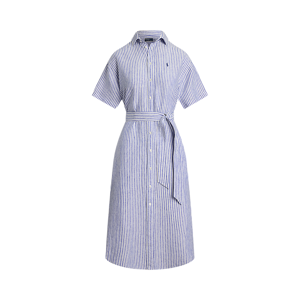PRL Striped Linen Short-Sleeve Shirtdress/Haljina 211965843002