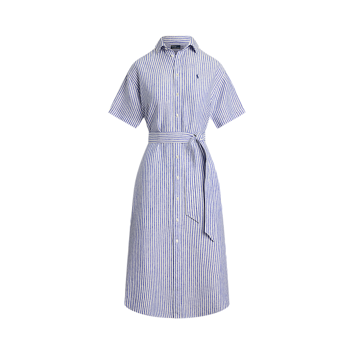 PRL Striped Linen Short-Sleeve Shirtdress/Haljina 211965843002