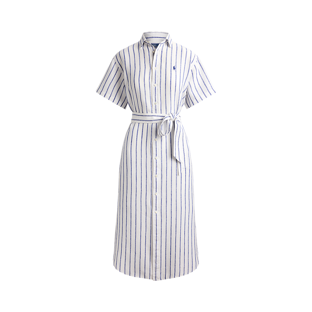 PRL Striped Linen Short-Sleeve Shirtdress/Haljina 211965843501