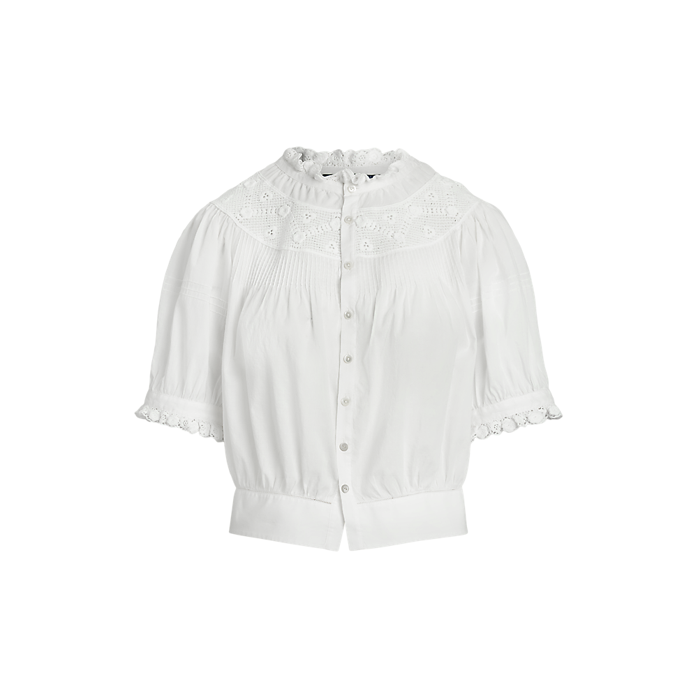 PRL Lace-Trim Cotton Voile Top/Košulja 211965852001