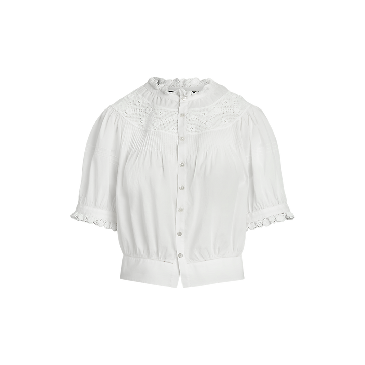 PRL Lace-Trim Cotton Voile Top/Košulja 211965852001