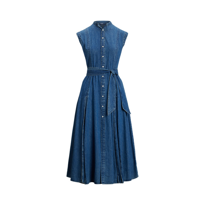 PRL Belted Denim Sleeveless A-Line Dress/Haljina 211969142001