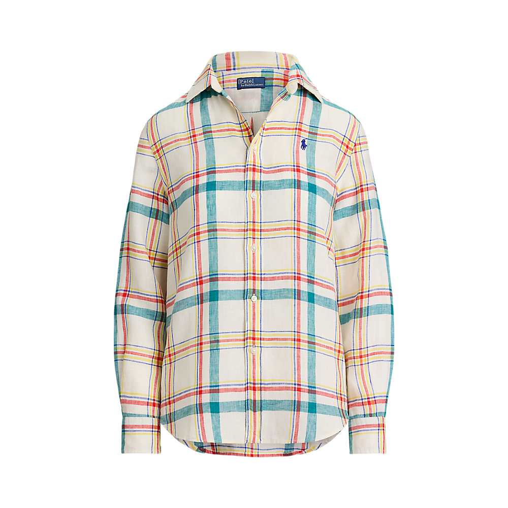 PRL Classic Fit Plaid Linen Shirt /Košulja 211970733501