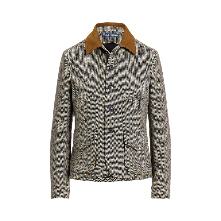 PRL Suede-Trim Herringbone Jacket/Jakna 211971401001