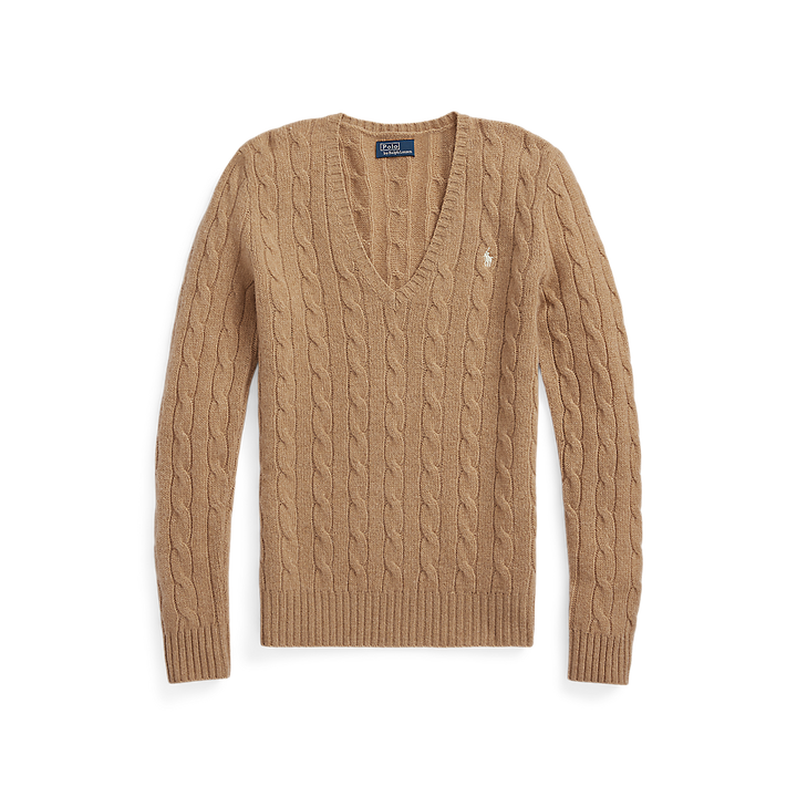 PRL Cable-Knit Wool-Cashmere V-Neck Jumper /Pulover 211971866002