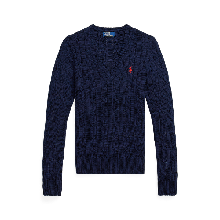 PRL Cable-Knit Cotton V-Neck Jumper/Pulover 211971870004