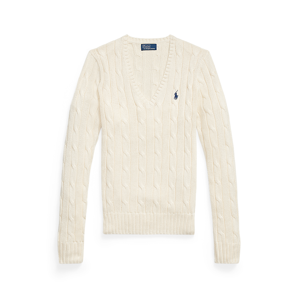 PRL Cable-Knit Cotton V-Neck Sweater/Pulover 211971870011