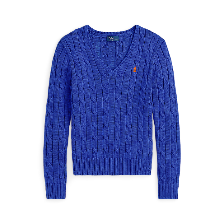 PRL Cable-Knit Cotton V-Neck Jumper/Pulover 211971870504