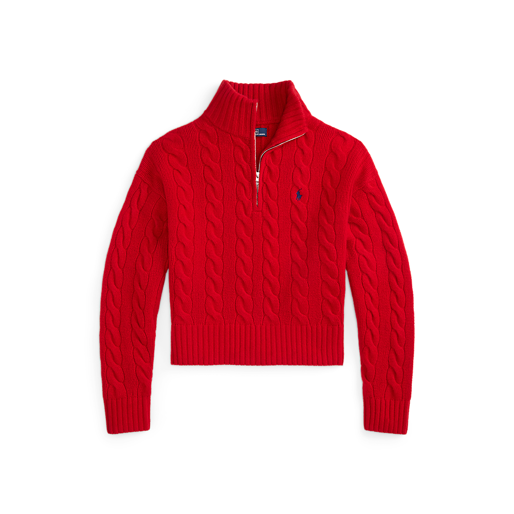 PRL Cable Wool-Cashmere Half-Zip Jumper /Pulover 211972130001