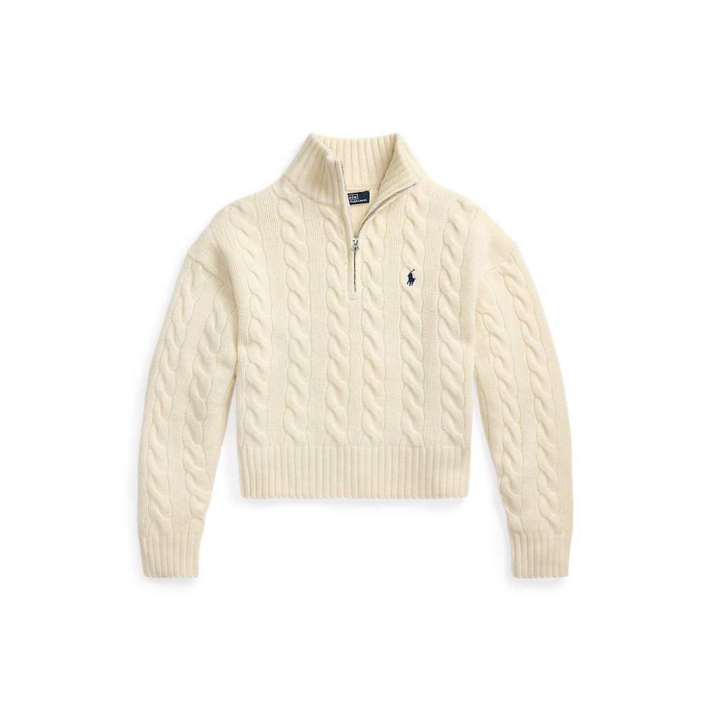PRL Cable Wool-Cashmere Half-Zip Jumper /Pulover 211972130003