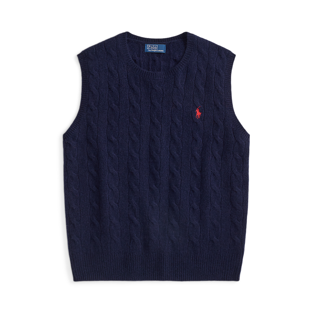 PRL Cable-Knit Wool-Cashmere Sweater Vest/Pulover 211972134001