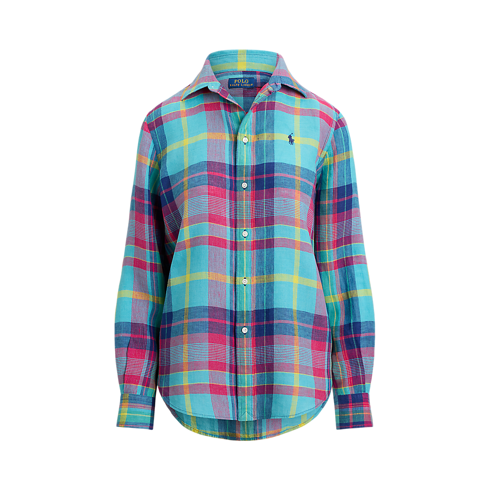 PRL Classic Fit Plaid Linen Shirt/Košulja 211973264502