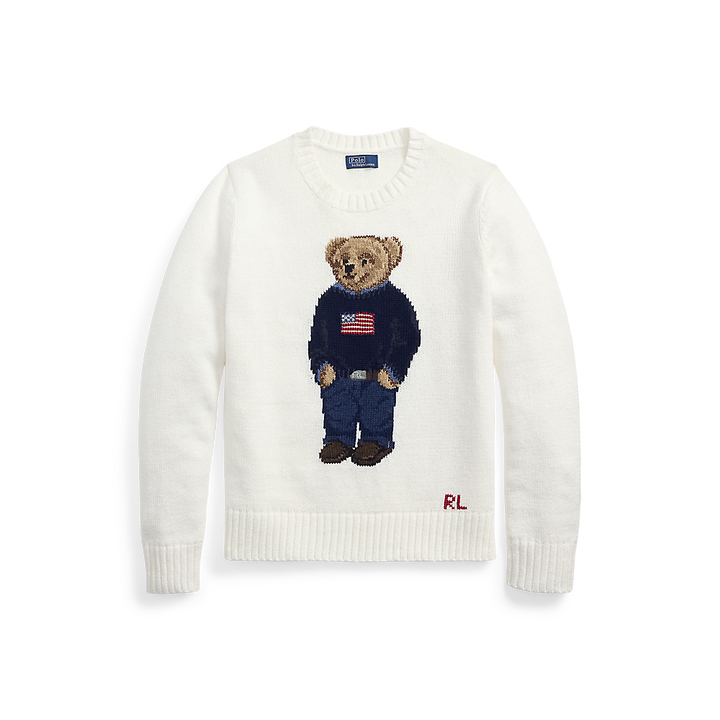 PRL Polo Bear Linen-Cotton Crewneck Jumper/Pulover 211978359001