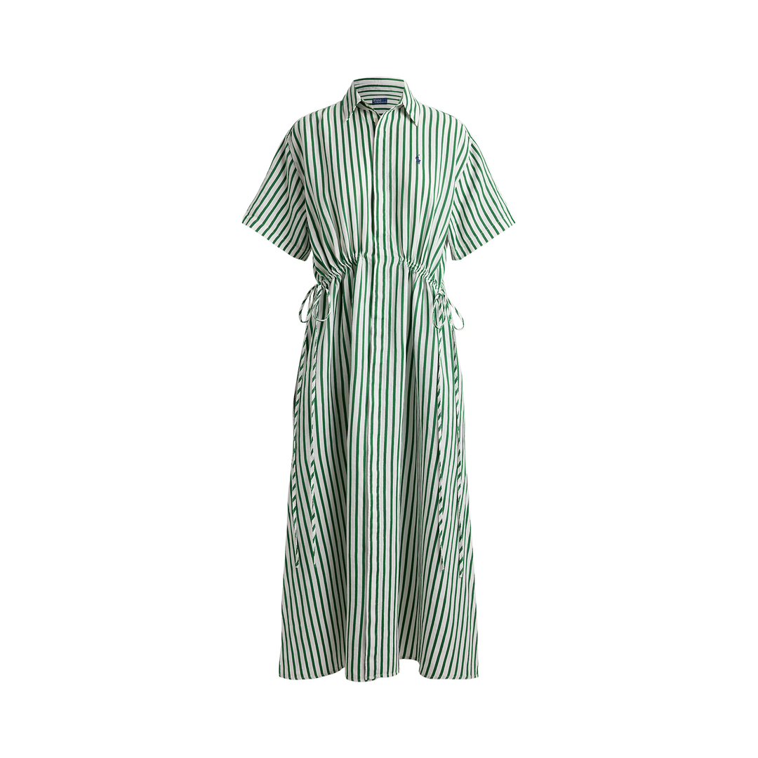 PRL Striped Linen-Cotton Drawcord Shirtdress/Haljina 211A12895002