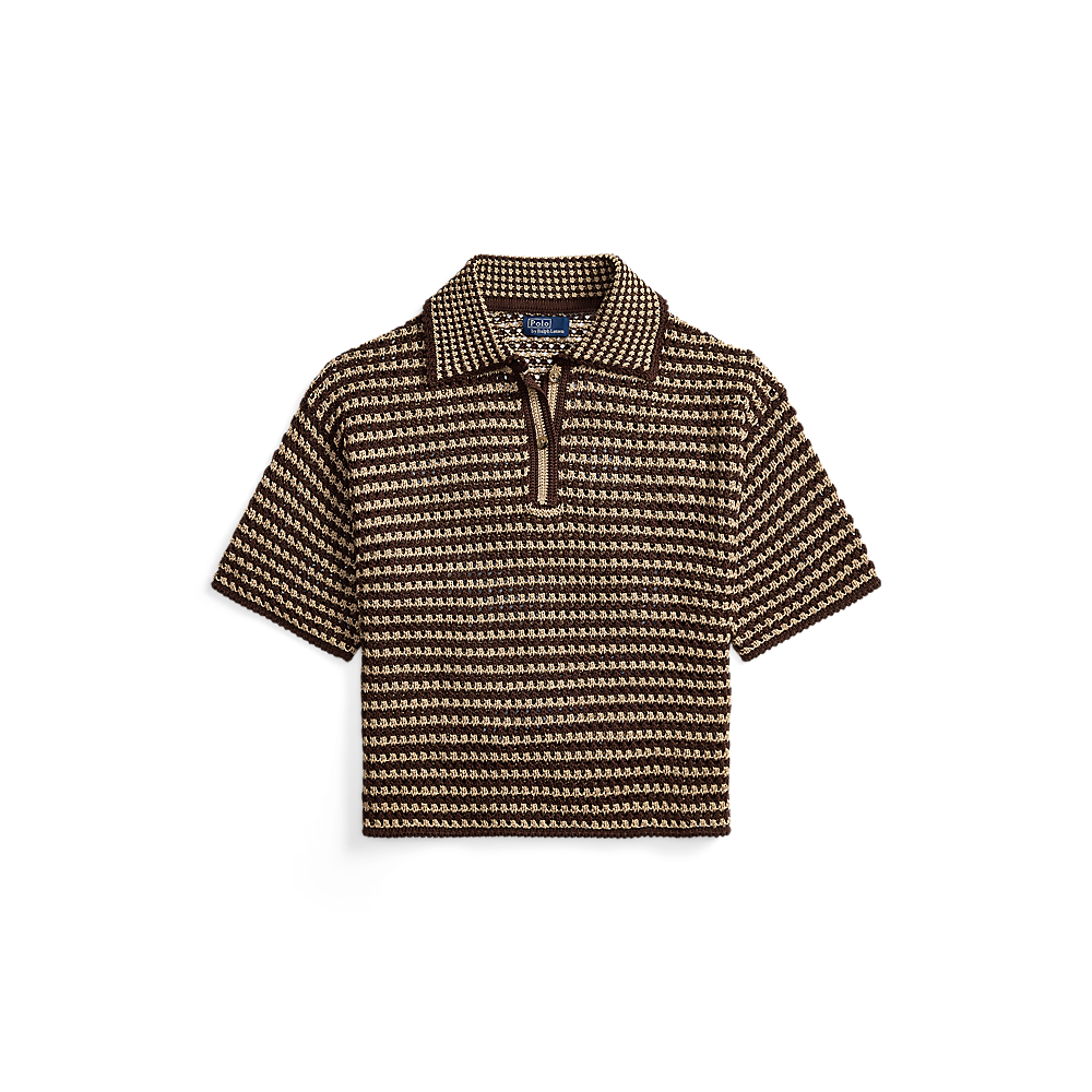 PRL Striped Knit Cotton Polo Shirt/Polo majica 211A96246001