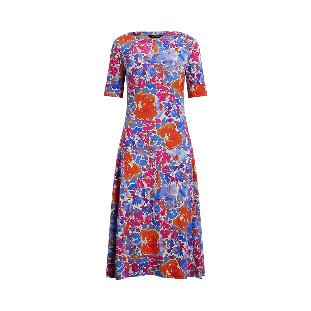 LRL Floral Stretch Cotton Midi Dress/Haljina 250972596001
