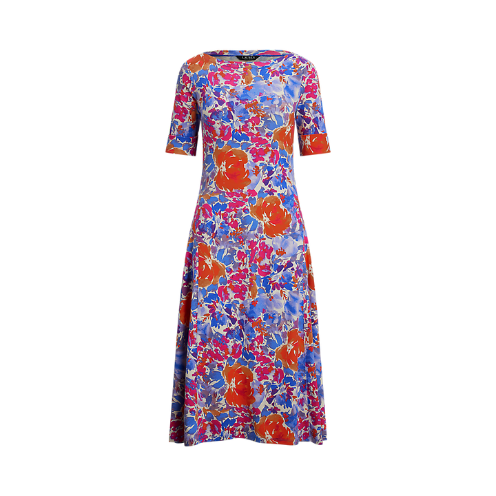 LRL Floral Stretch Cotton Midi Dress/Haljina 250972596001