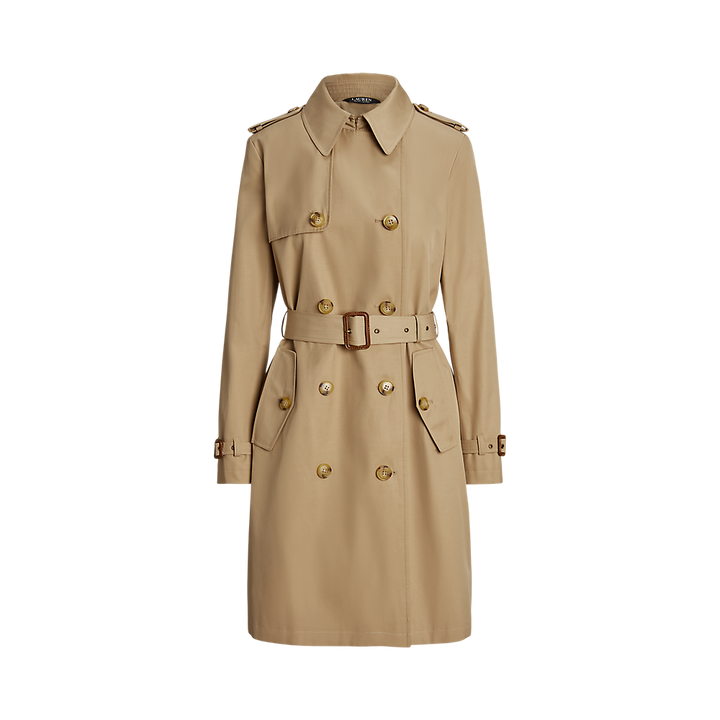 LRL Double-Breasted Cotton-Blend Trench Coat/Baloner 297967122002