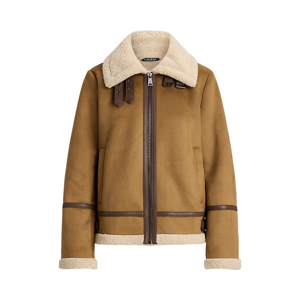 LRL Buckle-Trim Faux-Suede Jacket/ Jakna 297P04122002