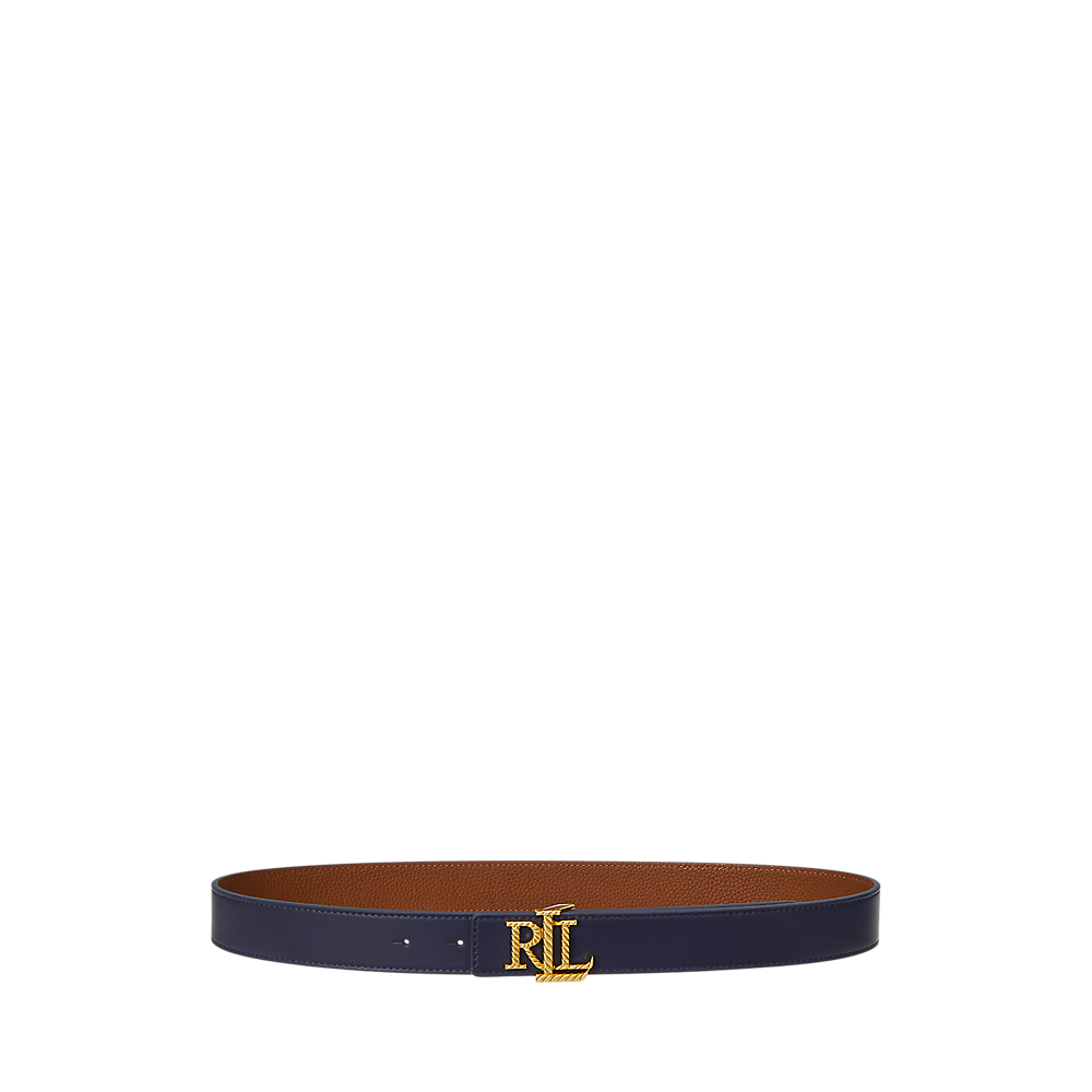 LRL Logo Reversible Pebbled Leather Belt/Remen 412959137002