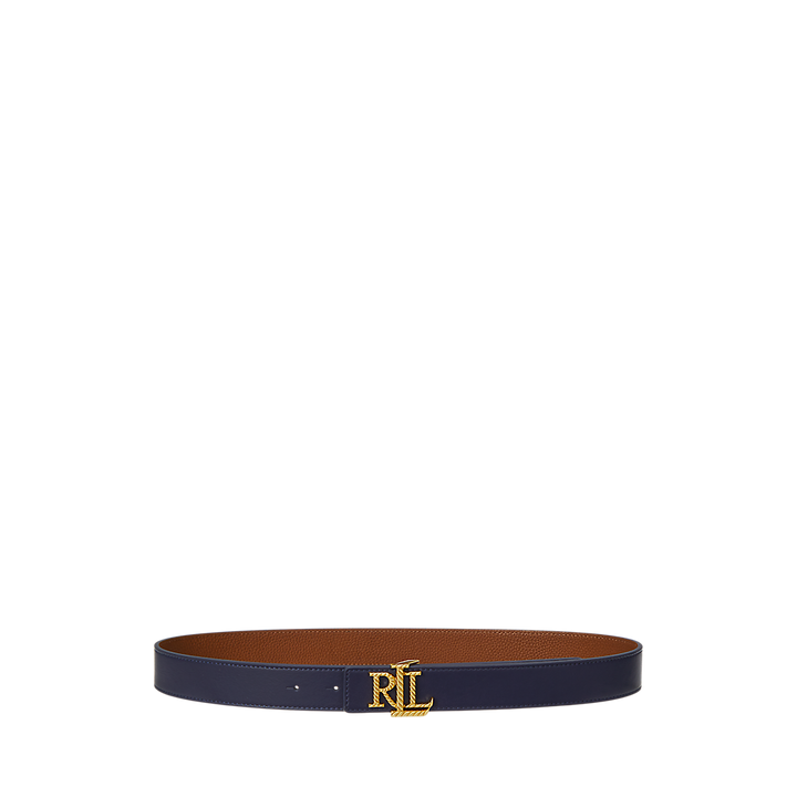 LRL Logo Reversible Pebbled Leather Belt/Remen 412959137002