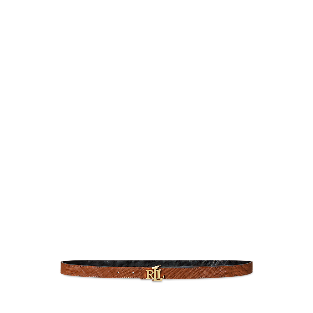 LRL Logo Reversible Crosshatch Skinny Belt/Remen  412974560003