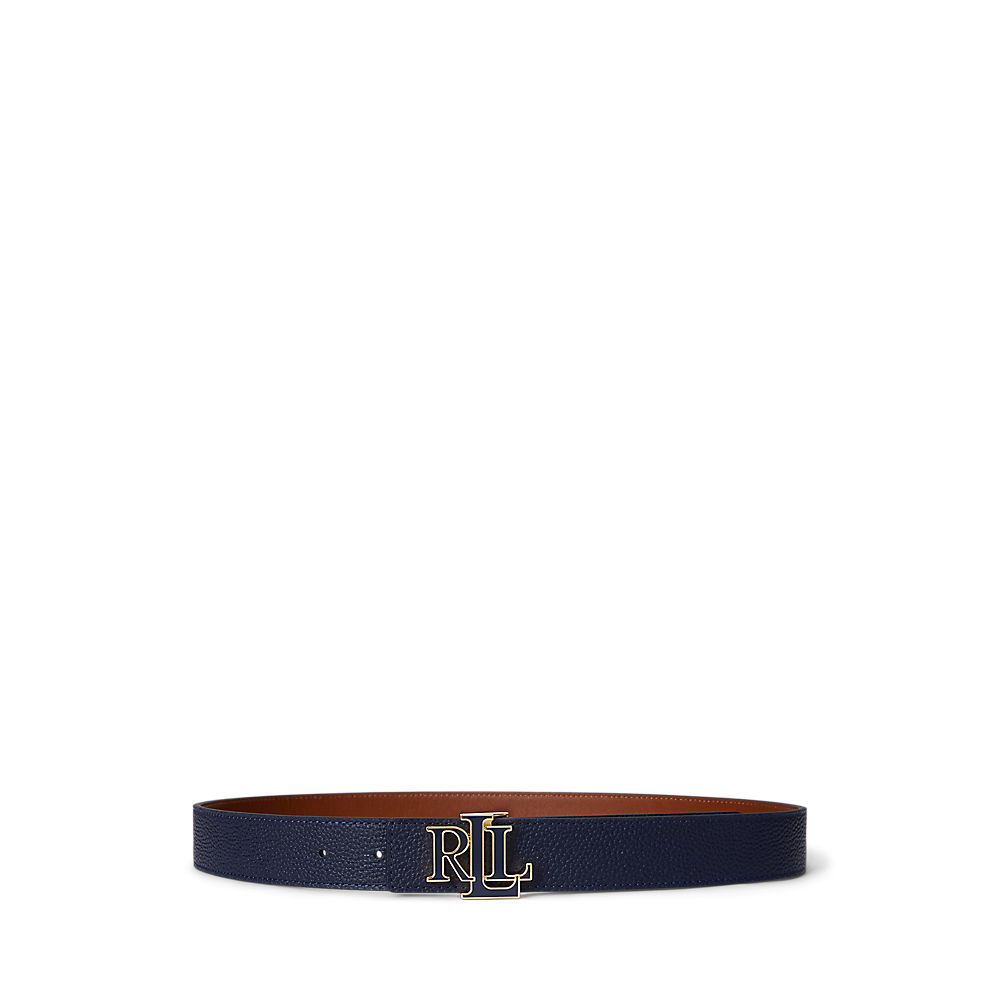 LRL Logo Reversible Pebbled Leather Belt/Remen 412P04417001