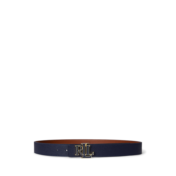 LRL Logo Reversible Pebbled Leather Belt/Remen 412P04417001