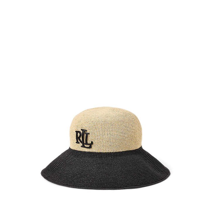LRL Two-Tone Crocheted Straw Bucket Hat/Šešir 454972584001