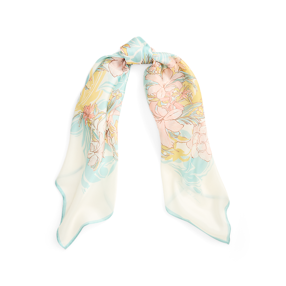LRL Floral Silk Square Scarf/Marama 454P14383001