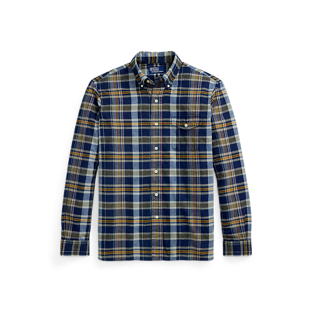 PRL Classic Fit Indigo Madras Shirt/Košulja 710965885001