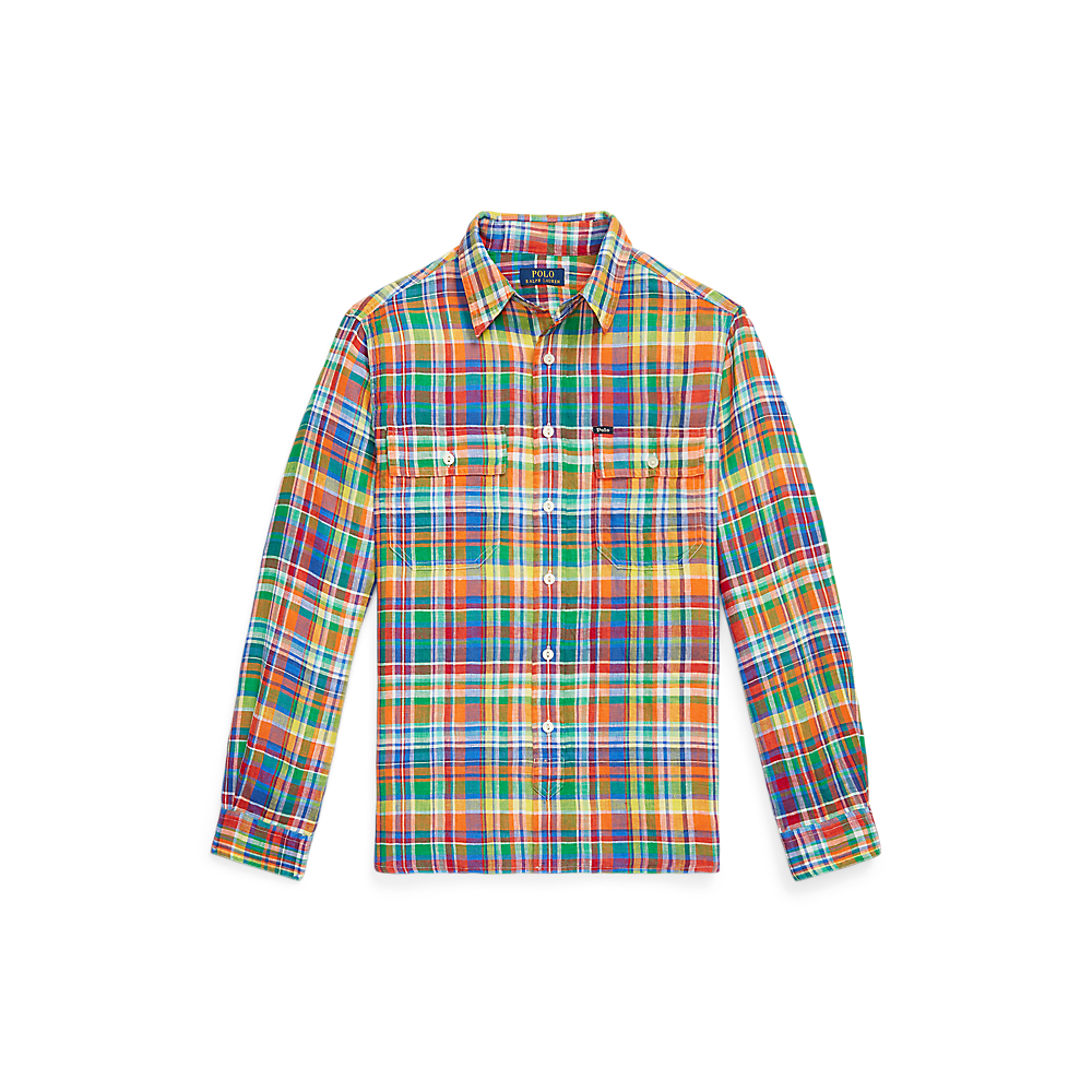 PRL Classic Fit Plaid Linen Workshirt/Košulja 710B14231001