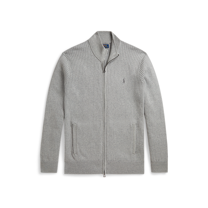 PRL Rib-Knit Cotton Full-Zip Jumper/Pulover 710P04444003