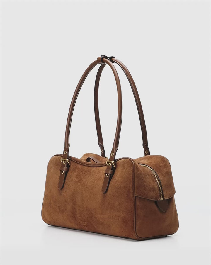 LRL Suede Large Marcy Zip Satchel/Torba 431P11777001