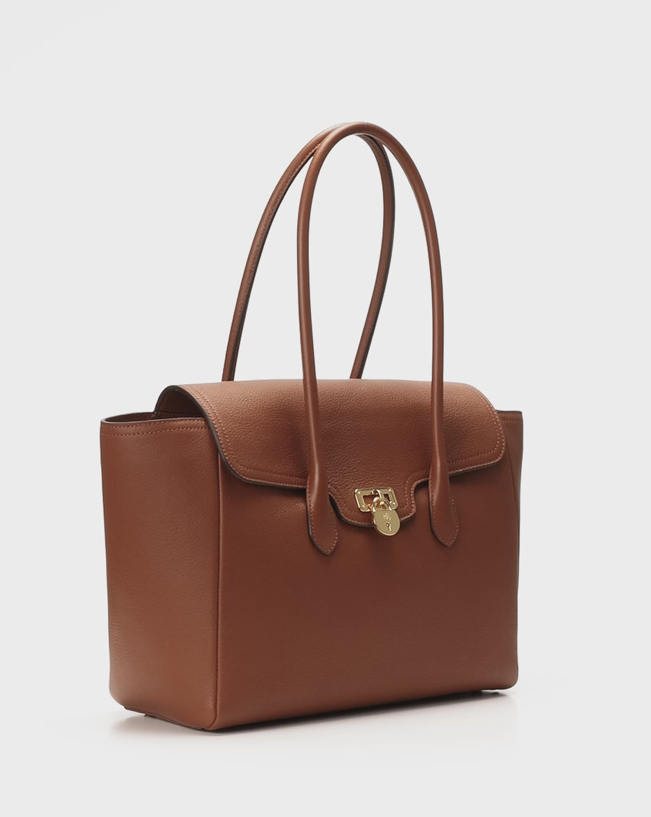 LRL Pebbled Leather Large Tanner Satchel/Torba 431966862002
