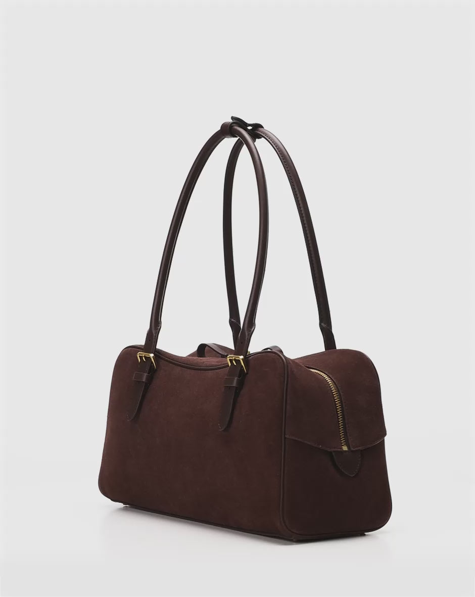 LRL Suede Large Marcy Zip Satchel/Torba 431P15643004