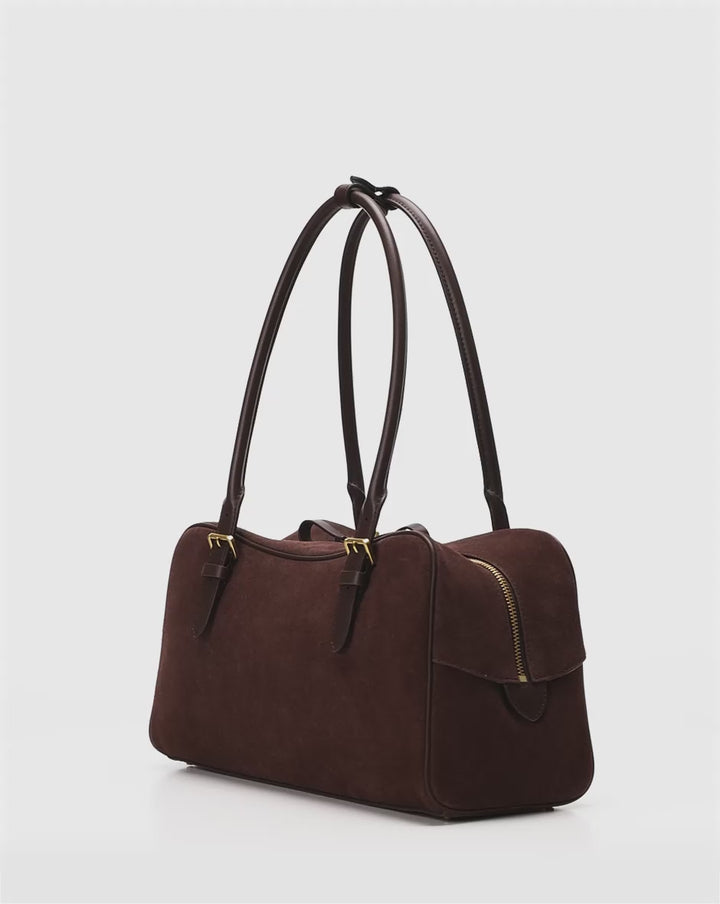 LRL Suede Large Marcy Zip Satchel/Torba 431P15643004