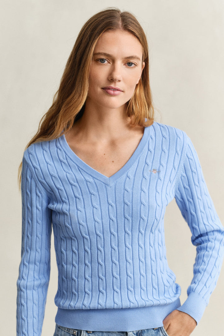 GANT Cable Knit V-Neck Sweater/Pulover 4800101