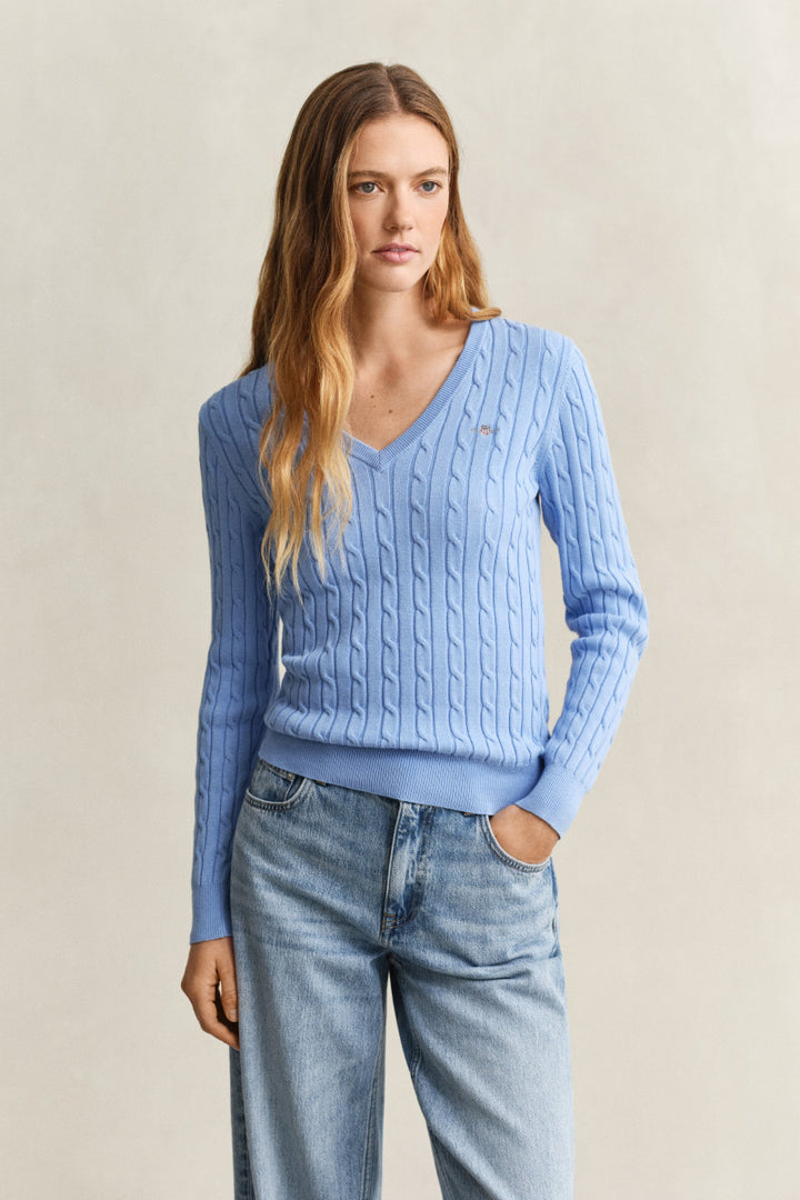 GANT Cable Knit V-Neck Sweater/Pulover 4800101