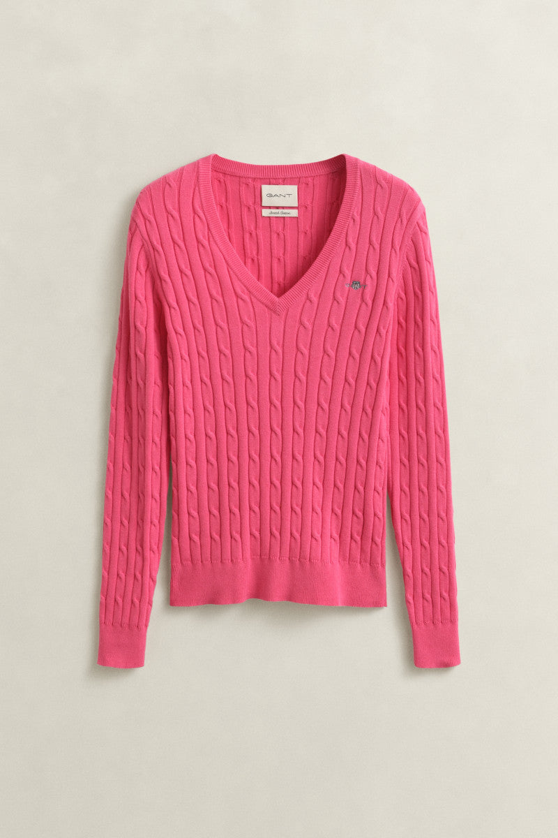 GANT Cable Knit V-Neck Sweater/Pulover 4800101