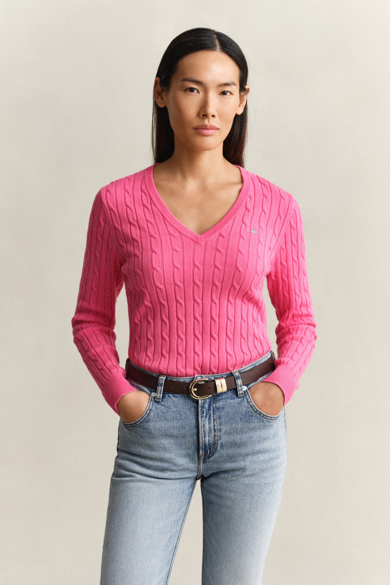 GANT Cable Knit V-Neck Sweater/Pulover 4800101