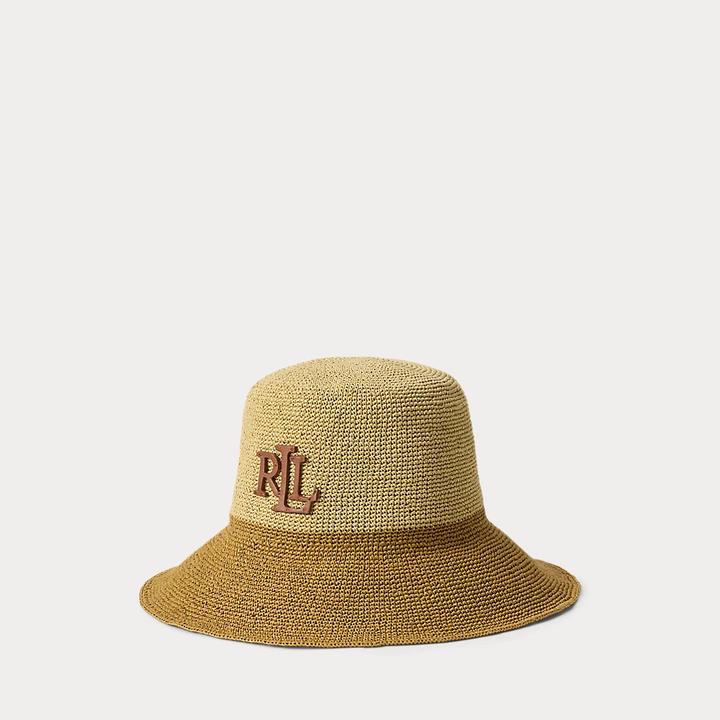 LRL Two-Tone Crocheted Straw Bucket Hat/Šešir 454P14399002