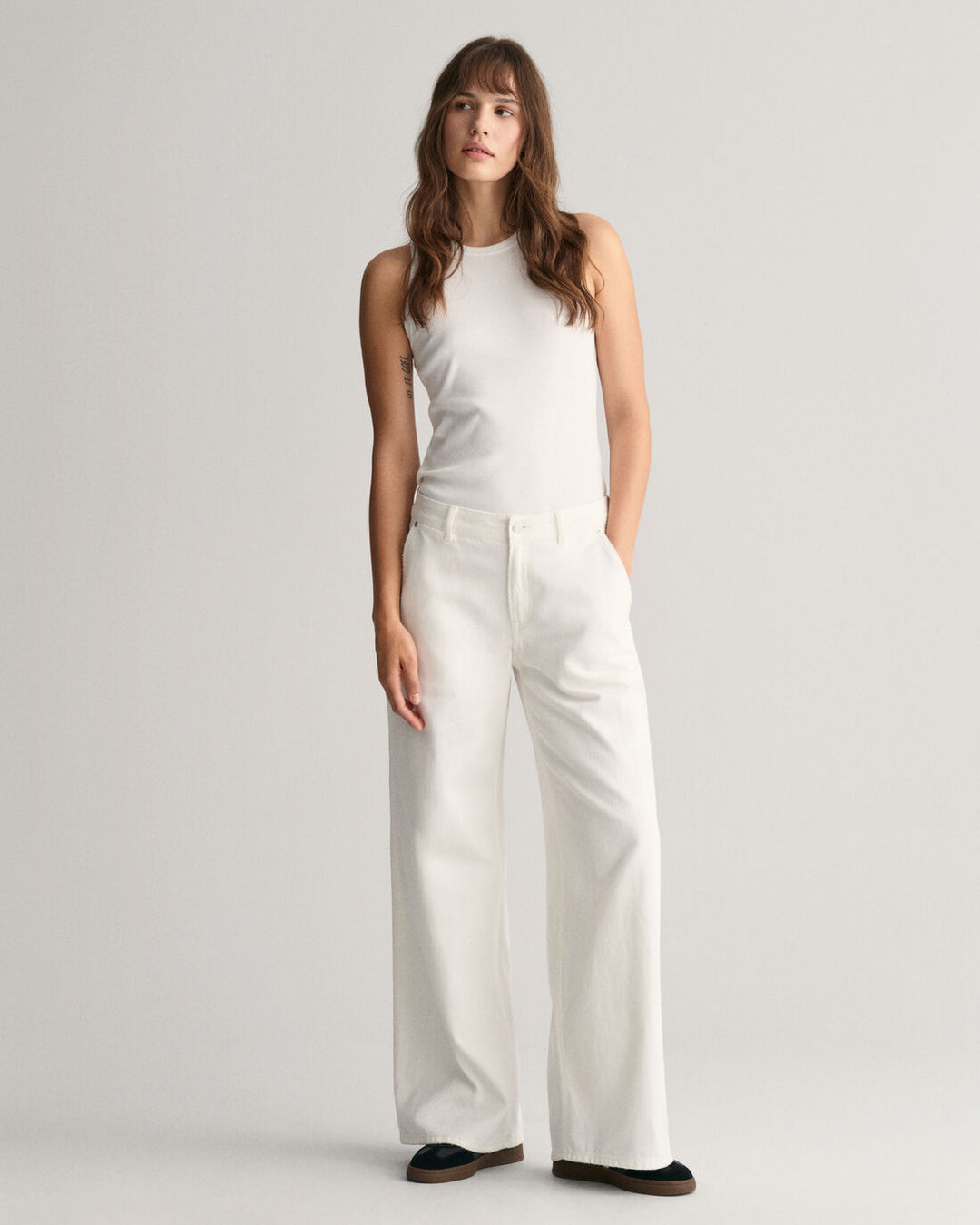 GANT Low Wide Leg White Jeans/Traperice 4100216