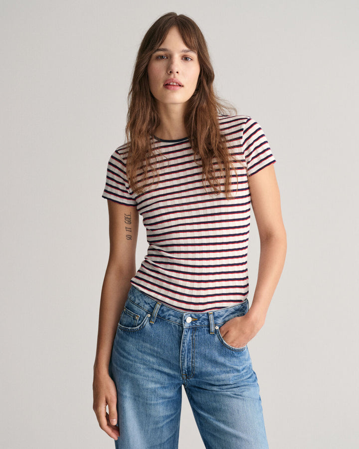 GANT Striped Ribbed Ss T-Shirt/Majica 4200837