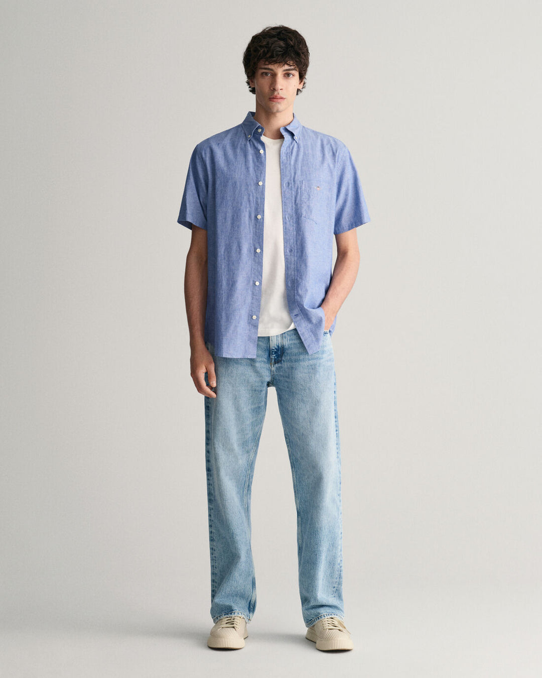 GANT Reg Cotton Linen Ss Shirt/Košulja 3240101