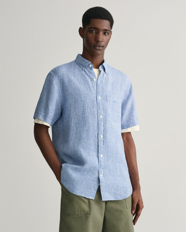 GANT Reg Linen Houndstooth Ss Shirt/Košulja 3240068