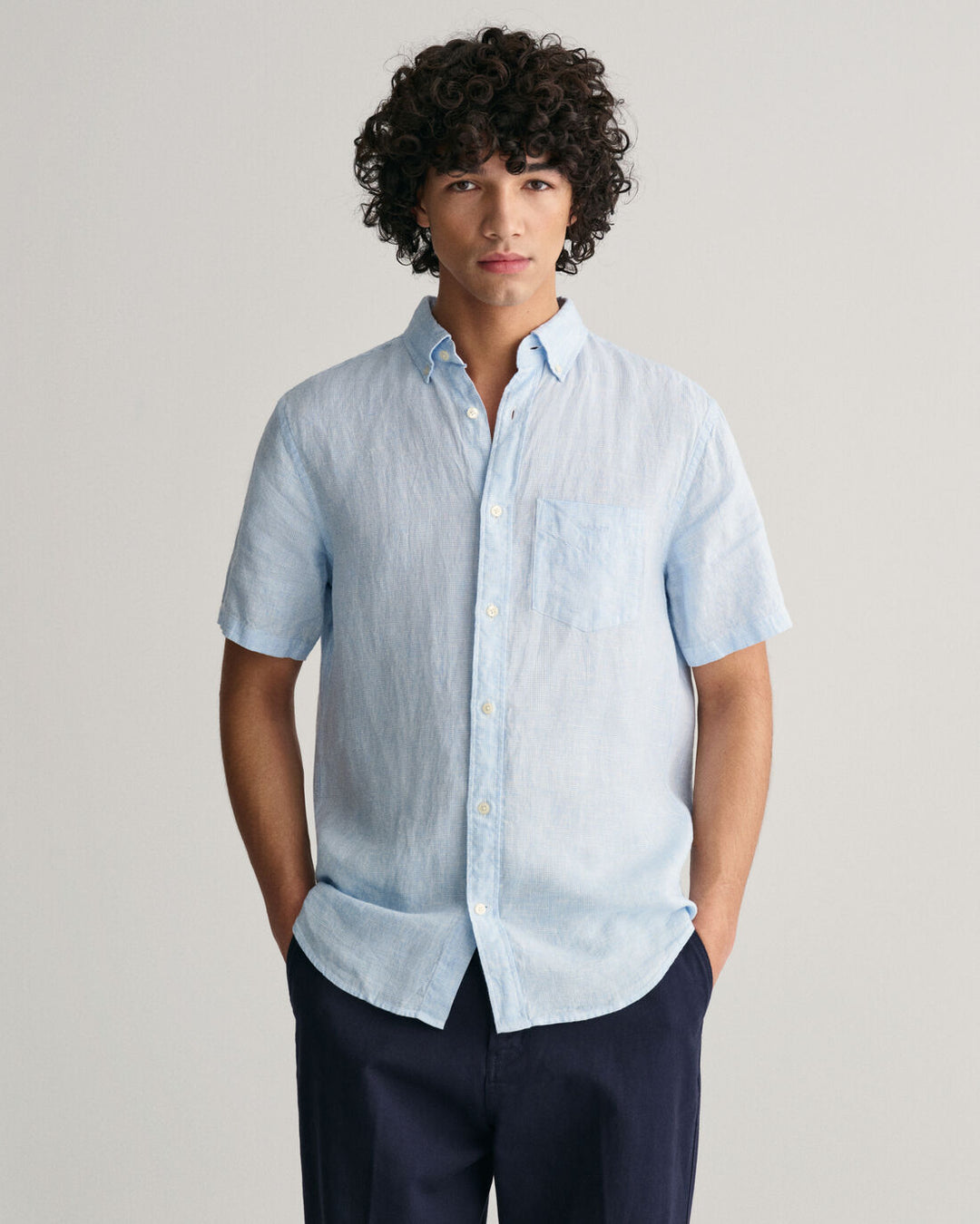 GANT Reg Linen Houndstooth Ss Shirt/Košulja 3240068
