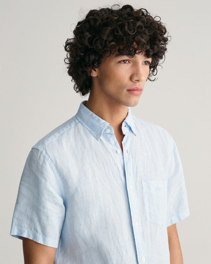 GANT Reg Linen Houndstooth Ss Shirt/Košulja 3240068