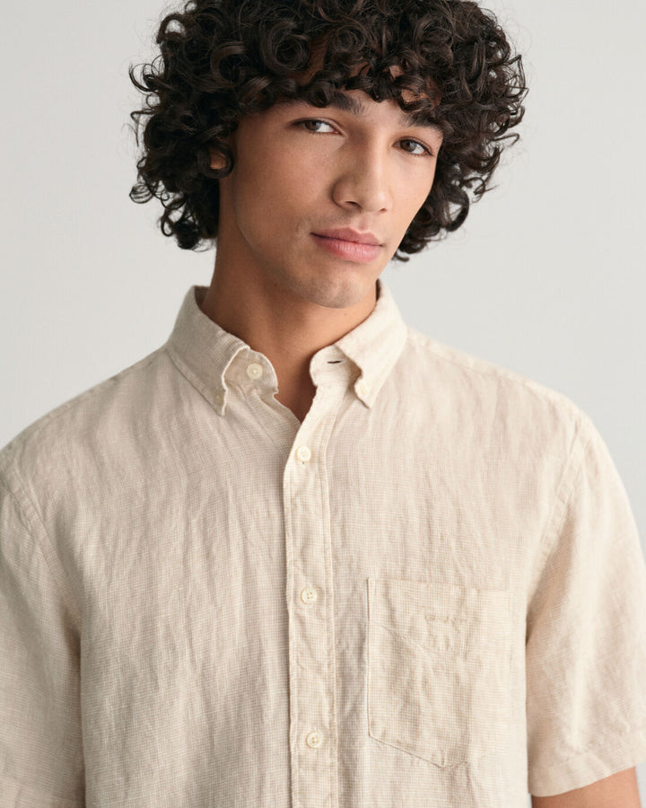GANT Reg Linen Houndstooth Ss Shirt/Košulja 3240068